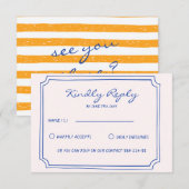 Hand Written Pinstripes Painted Italian Wedding RSVP Karte (Vorne/Hinten)