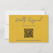 Hand Written Yellow Blue Italian QR Code Wedding RSVP Karte (Vorderseite)