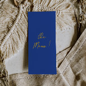 Hand Written Yellow Blue Italian Wedding Menükarte