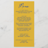 Hand Written Yellow Blue Italian Wedding Menükarte (Vorderseite)