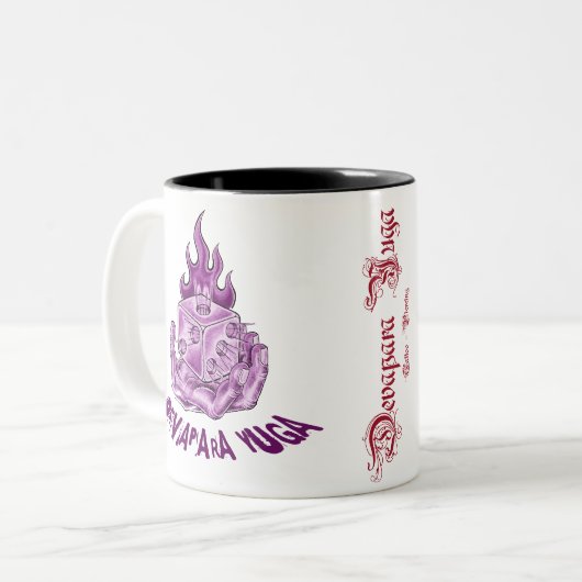 hand würfel, Yuga-Frosch, dy Zweifarbige Tasse (Vorderseite Links)