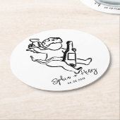 Hand zeichn Bow Whimsical Wedding Runder Pappuntersetzer (Angewinkelt)