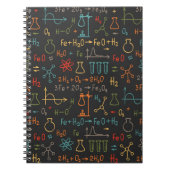 Hand zeichn Chemie auf schwarzem Hintergrund. Vint Notizblock (Vorderseite)