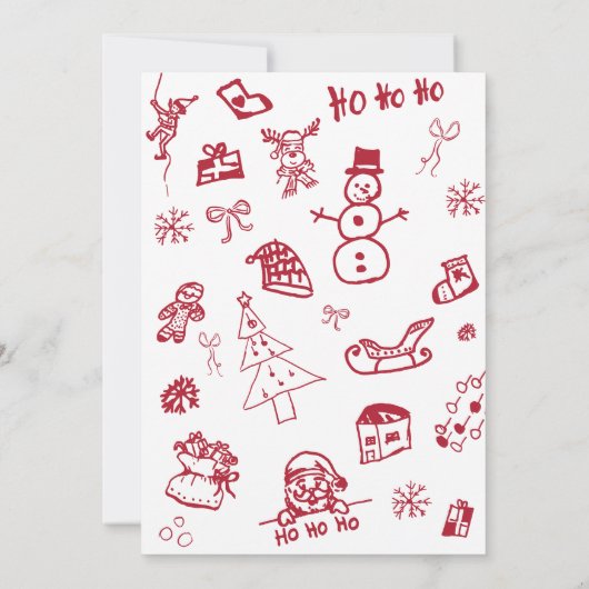 Hand Zeichn Doodle Brief für den Weihnachtsmann, d Einladung (Rückseite)