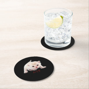 Hand Zeichn Funny Burmilla Katze Japan Vater Mama Runder Pappuntersetzer