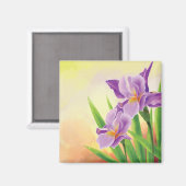 Hand-Zeichn-Iris-Blume Magnet (Vorderseite/Rückseite)