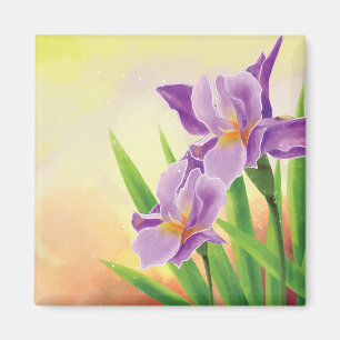 Hand-Zeichn-Iris-Blume Magnet