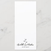 Hand Zeichn Quirky Whimsical Wedding Menükarte (Rückseite)