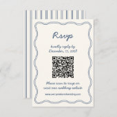 Hand Zeichn Retro Blue Handwriting RSVP Card (Vorne/Hinten)
