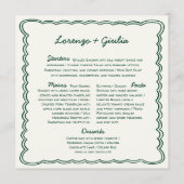 Hand Zeichn Retro Green Handwriting Wedding Menu Menükarte (Rückseite)