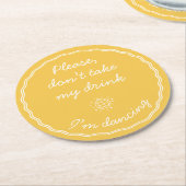 Hand-Zeichn-Retro-Handschrift Runder Pappuntersetzer (Angewinkelt)