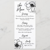 Hand Zeichn Whimsical Floral Wedding Menükarte (Vorderseite)