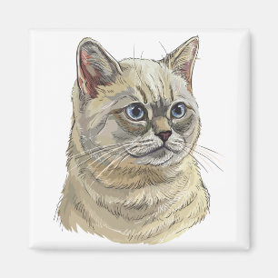 Hand zeichne lustige britische Katze Magnet