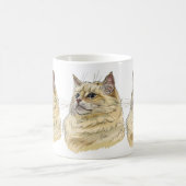 Hand zeichne lustige, flauschige Ragdoll-Katze Kaffeetasse (Mittel)