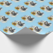 Hand zeichne lustige niedliche Thai Katze mit Blum Geschenkpapier (Ecke)