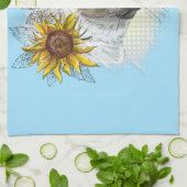 Hand zeichne lustige niedliche Thai Katze mit Blum Geschirrtuch (Gefaltet)