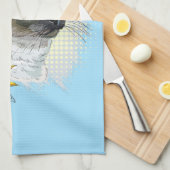 Hand zeichne lustige niedliche Thai Katze mit Blum Geschirrtuch (Viertel Falte)