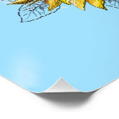 Hand zeichne lustige niedliche Thai Katze mit Blum Poster (Ecke)