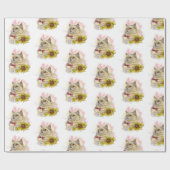 Hand zeichne lustige Red Ragdoll Katze mit Blume Geschenkpapier (Flach)