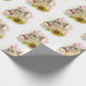 Hand zeichne lustige Red Ragdoll Katze mit Blume Geschenkpapier (Ecke)