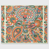 Hand zeichne Marker Blume ethnische Design. Ukrain Geschenkpapier (Flach)