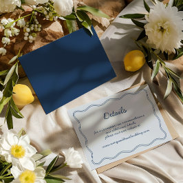 Hand Zeichne Vintage Blue Handwriter Details Begleitkarte