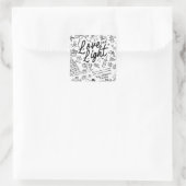 Hand Zeichne Weihnachten Quadratischer Aufkleber (Tasche)