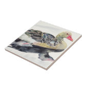 Hand zeichnen Watercolor-Vogel, Ente Fliese (Seite)