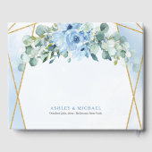 Hand zeichnend Bordeaux-Goldhochzeit Gästebuch (Rückseite)