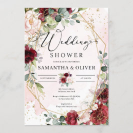 Hand zeichnend bordeauxfarbener Polterabend Einladung