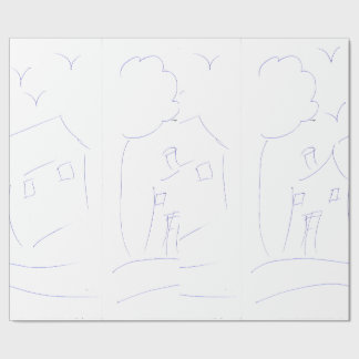 HAND ZEICHNEND HAUS GESCHENKPAPIER