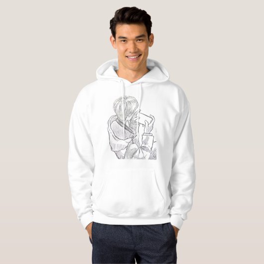 Hand zeichnend Kapuze Hoodie (Vorne ganz)