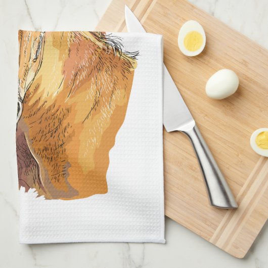 Hand zeichnend kleine niedliche Schürze Geschirrtuch (Viertel Falte)