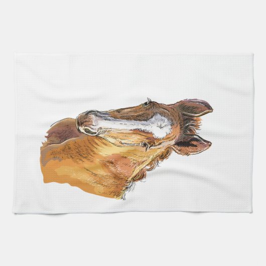 Hand zeichnend kleine niedliche Schürze Geschirrtuch (Horizontal)