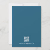 Hand zeichnend Linien aquamarine blaue QR Code Hoc Save The Date (Rückseite)