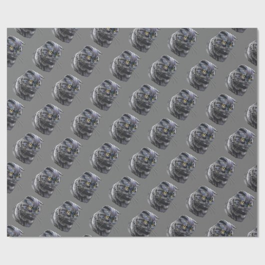 Hand zeichnend lustige, flauschig schwarze Schlang Geschenkpapier (Flach)