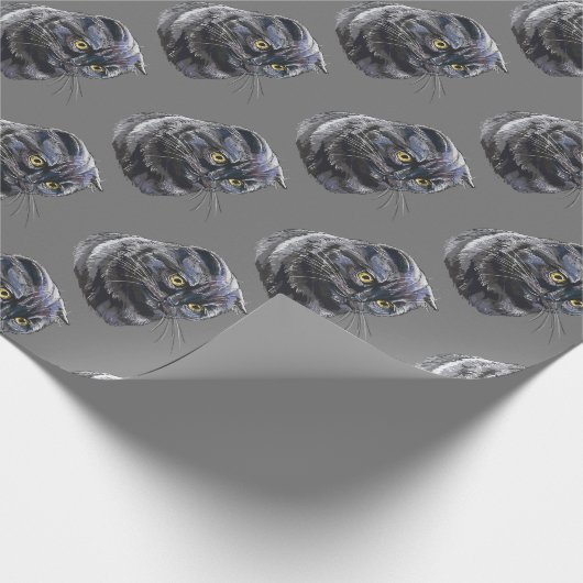 Hand zeichnend lustige, flauschig schwarze Schlang Geschenkpapier (Ecke)