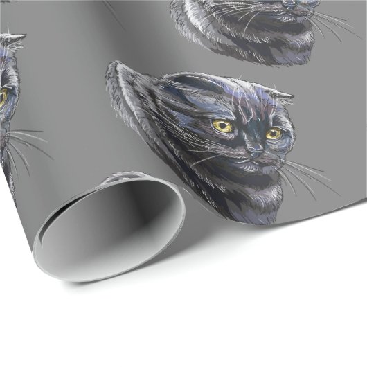 Hand zeichnend lustige, flauschig schwarze Schlang Geschenkpapier (Rolleneckpunkt)