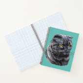 Hand zeichnend lustige, flauschig schwarze Schlang Notizblock (Innenseite)