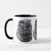 Hand zeichnend lustige, flauschig schwarze Schlang Tasse (Links)