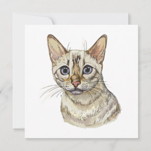 Hand zeichnend lustige Schneekatze bengalische T -