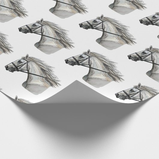 Hand zeichnend Pferd mit Brille Geschenkpapier (Ecke)