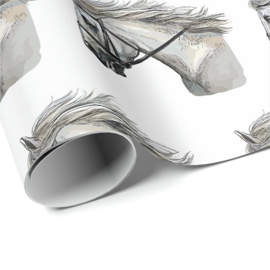 Hand zeichnend Pferd mit Brille Geschenkpapier (Rolleneckpunkt)