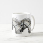 Hand zeichnend Pferd mit Brille Kaffeetasse (VorderseiteRechts)