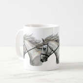 Hand zeichnend Pferd mit Brille Kaffeetasse (Vorderseite Links)