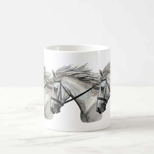 Hand zeichnend Pferd mit Brille Kaffeetasse (Mittel)