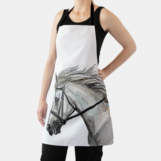 Hand zeichnend Pferd mit Brille Schürze (InSitu)