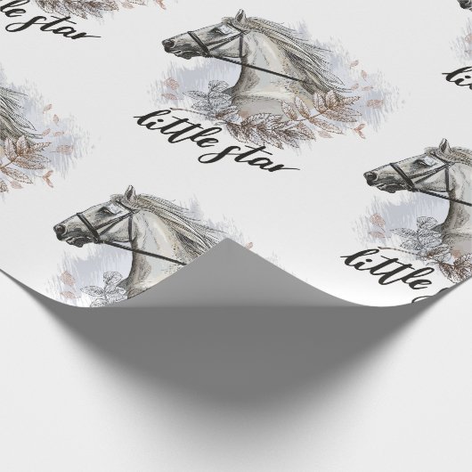 Hand zeichnend Pferd mit Pflanze Geschenkpapier (Ecke)