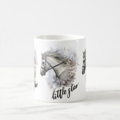 Hand zeichnend Pferd mit Pflanze Kaffeetasse (Mittel)