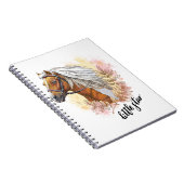 Hand zeichnend Pferd mit Pflanze Notizblock (Rechte Seite)